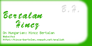 bertalan hincz business card